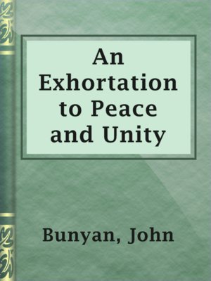 cover image of An Exhortation to Peace and Unity